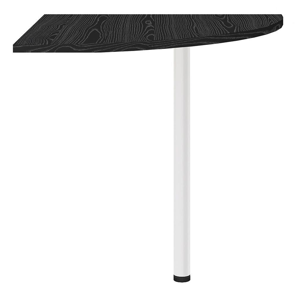 Business Pro Corner desk top in Black woodgrain with White legs in Black woodgrain